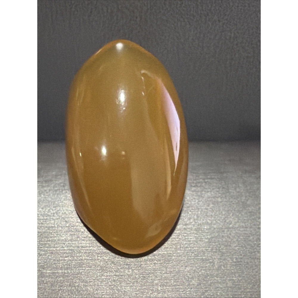 Oversized Yellow Acrylic Chunky Dome Statement Ring Size 7 Mod Boho